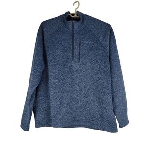 Eddie Bauer Sweater Mens size XL Long Sleeve Blue 1/4 Zip Pullover Outdoors